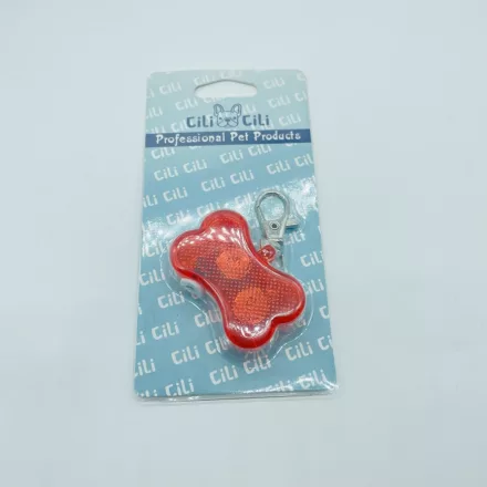 Világítós nyakörv biléta kb 2.5cmx5cm PIROS