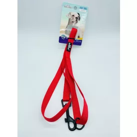 Póráz textil fém karabinerrel - S - 1,5cm x 120cm PIROS