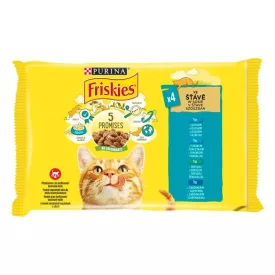   12x Friskies 4x85g Kék Lazac + Tonhal + Szardínia + Tőkehal  Alutasakos macskaeledel