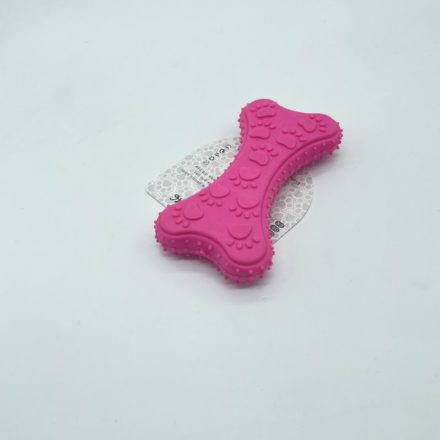 Tappancsos gumicsont kutyajáték- 10cm - rózsaszín
