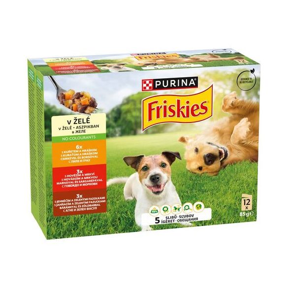 Friskies Dog 12x100g Adult aszpikos Alutasakos kutyaeledel