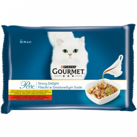 12x Gourmet Perle 4x85g Csirke + Marha  Szósz Alutasak