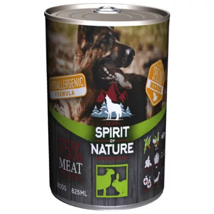 6x Spirit of Nature Hipoallergén KUTYA konzerv 800g Bárány-Nyúl