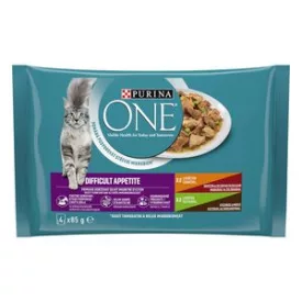   12x Purina One DIFFICULT APPETITE Csirkével és Pulykával alutasakos macskaeledel 4x85g 512
