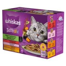   4x Whiskas Tasty Mix Chef's Choice Vegyes válogatás Mártásban Alutasakos macskaeledel 12x85g