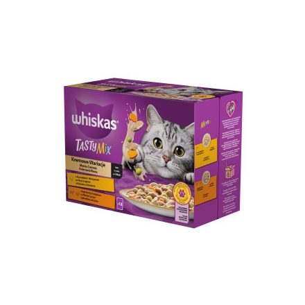 4x Whiskas Tasty Mix Creamy Creations Vegyes válogatás Mártásban Alutasakos macskaeledel 12x85g