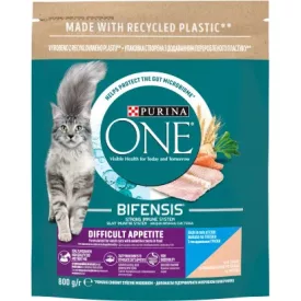   8x Purina One DIFFICULT Tőkehalas és  Pisztrángos Száraz macskaeledel 750g (780)