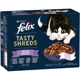 6x Félix 12x80g Tasty Shreds Vegyes Válogatás Szószban