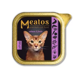   16x Meatos Alutálcás macskaeledel 100g Lazaccal és Gyümölcsökkel