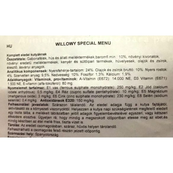 Willowy Special Menü 20kg