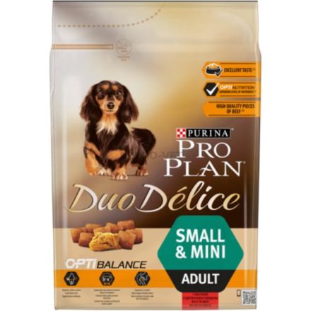 PRO PLAN Small & Mini Adult OPTIBALANCE DUO DÉLICE marhában gazdag száraz kutyaeledel 2,5kg (5529) (2024.03 lejárat)