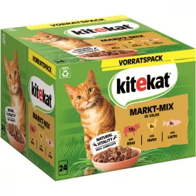 2x Kitekat Markt-Mix Gelee Alutasakos Macskaeledel 24x85g
