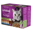 4x Whiskas Pure Delight Vegyes válogatás Aszpikban Alutasakos macskaeledel 12x85g
