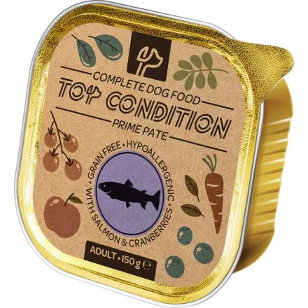 10x Top Condition pate Gabonamentes Hipoallergén Alutálcás kutyaeledel 150g Lazaccal
