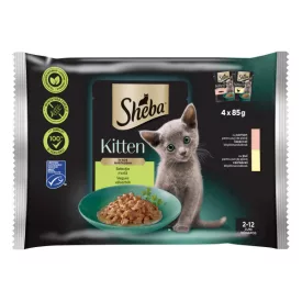   13x Sheba Kitten Vegyes választék Mártásban Alutasakos macskaeledel 4x85g DJ14M