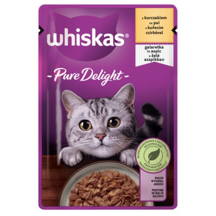 Whiskas 28x85g Pure Delight alutasakos macskaeledel csirkehússal aszpikban