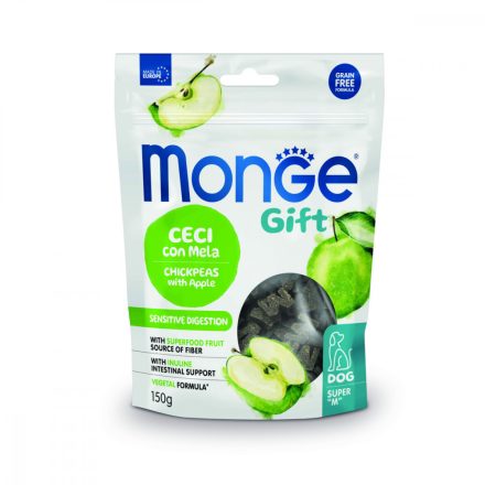 10x Monge Gift Érzékeny emésztés - Csicseriborsó almával 150g  jutalomfalat kutyáknak