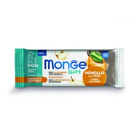 16x Monge Gift Mozgástámogató - Bárány és körte 100g  jutalomfalat kutyáknak