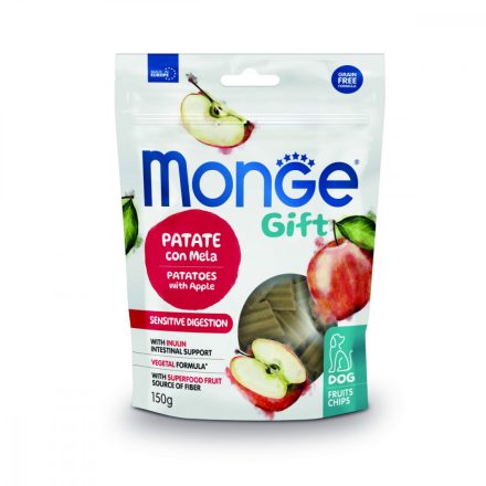 10x Monge Gift Érzékeny emésztés - Burgonya és alma 150g  jutalomfalat kutyáknak