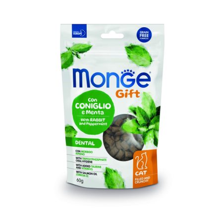 10x Monge Gift  Fogápoló - Nyúl és borsmenta 60g jutalomfalat macskáknak