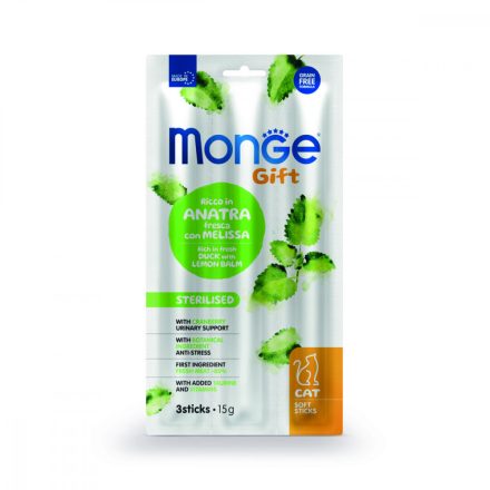 35x Monge Gift  Steril - Kacsa és citromfű 15g jutalomfalat macskáknak