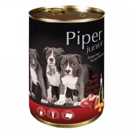   24x Piper 400g Junior Marhaszív és Sárgarépa 65% hústartalom Kutyakonzerv