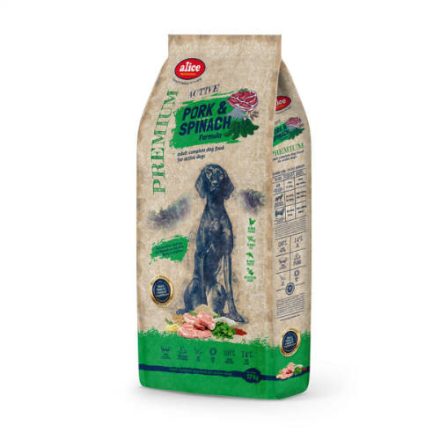 alicePROFESSIONAL 17kg Adult ACTIVE Pork&Spinach száraztáp