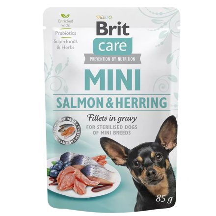 24x Brit Care Mini Salmon&Herring Sterilised Fillets Szószban 85g