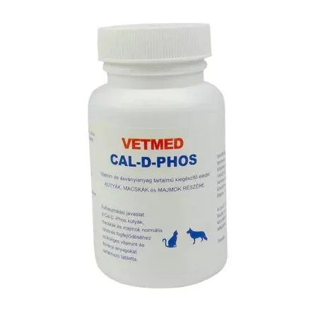 CAL-D-PHOS Fog- és csonterősítő vitamintabletta kutyáknak és macskáknak 75db