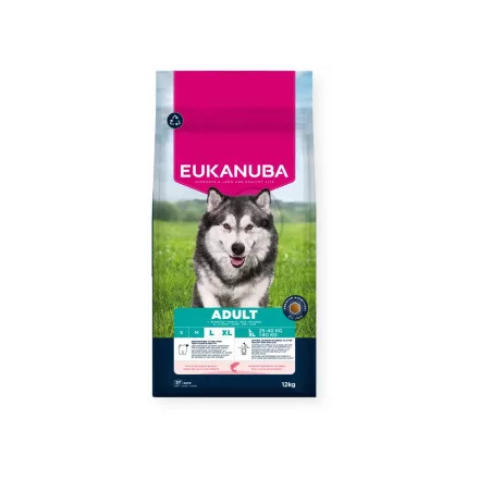 EUKANUBA 12kg száraz kutyatáp Lazccal és Árpával felnőtt kis- és közepes méretű kutyák számára 