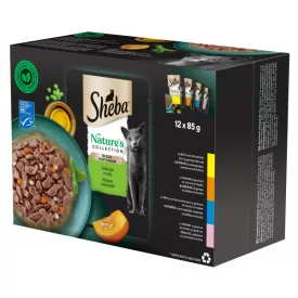   4x Sheba 12x85g Nature's Collection Vegyes választék Mártásban