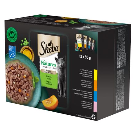 4x Sheba 12x85g Nature's Collection Vegyes választék Mártásban