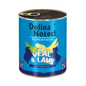   6x Dolina Noteci SuperFood 800g Borjú és Bárány Kutyakonzerv