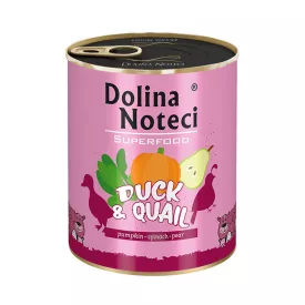 6x Dolina Noteci SuperFood 800g Kacsa és Fürj Kutyakonzerv