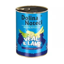   6x Dolina Noteci SuperFood 400g Borjú és Bárány Kutyakonzerv