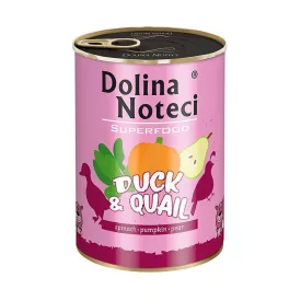 6x Dolina Noteci SuperFood 400g Kacsa és Fürj Kutyakonzerv