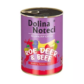 6x Dolina Noteci SuperFood 400g Őz és Marha Kutyakonzerv