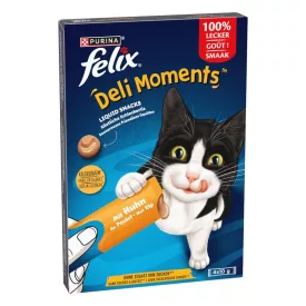   11x Félix Deli Moments Csirkés folyékony jutalomfalat macskáknak 4x10g