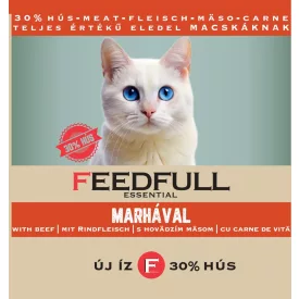 24x FEEDFULL Cat 415g macskakonzerv Marhával