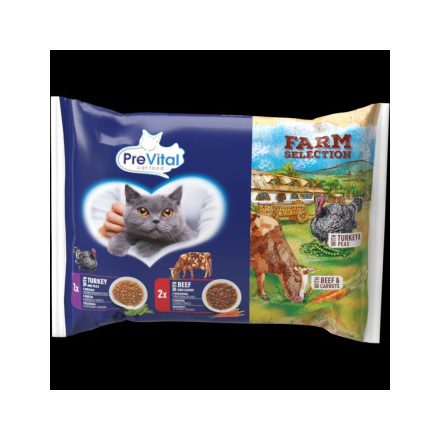 15x Prevital Marha + Pulyka szószban Alutasakos macskaeledel 4x85g
