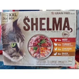 Shelma Cat XXL Box 4 féle hús mártásban 24x85g