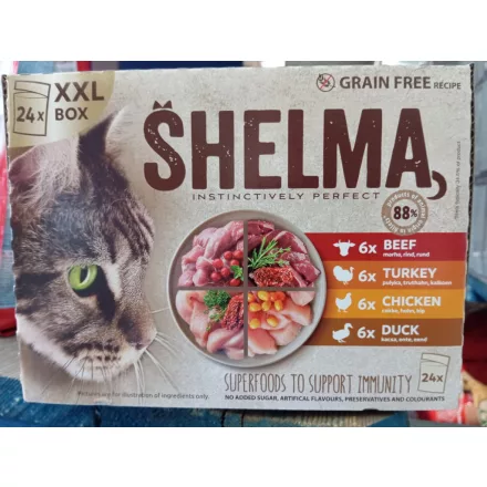 Shelma Cat XXL Box 4 féle hús mártásban 24x85g