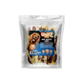 UniqPets Nyúlfül Marhahússal 500g 
