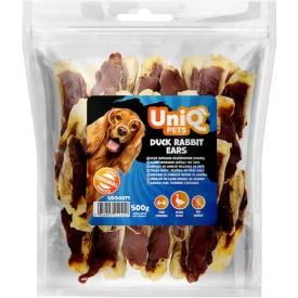 UniqPets Nyúlfül Kacsahússal 500g
