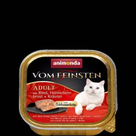   Animonda Vom Feinsten Gourmet (marha,csirkemell,gyógynövény) alutálkás -Felnőtt macskák részére (100g)