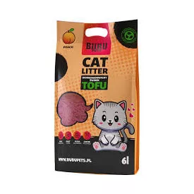  BUBU Pets Tofu Biológiailag lebomló macskaalom 2,5kg/6L Barack