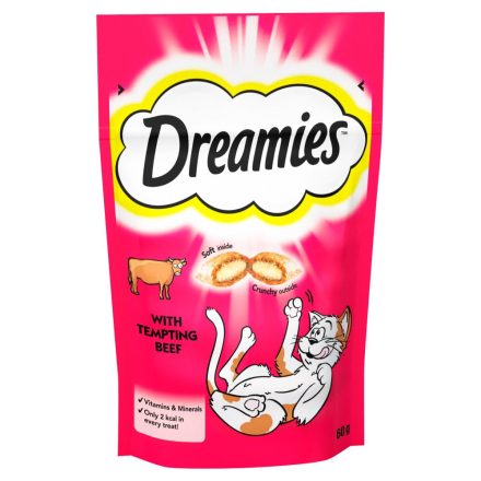 6x Dreamies jutalomfalat macskák számára 60g Marhahússal