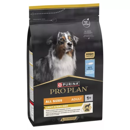 Pro Plan All Sizes Adult Light/Sterilized Fehér halban gazdag száraz kutyaeledel 14kg