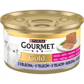 12x Gourmet Gold Kitten 85g Pástétom Borjú
