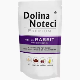   10x Dolina Noteci Premium Nyúl és Áfonya alutasakos kutyaeledel 150g